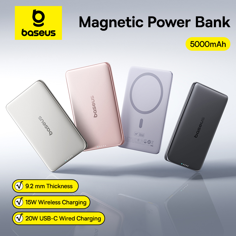 Accessories For Android Tablet - Baseus-Banco de energía magnético de 5000mAh,